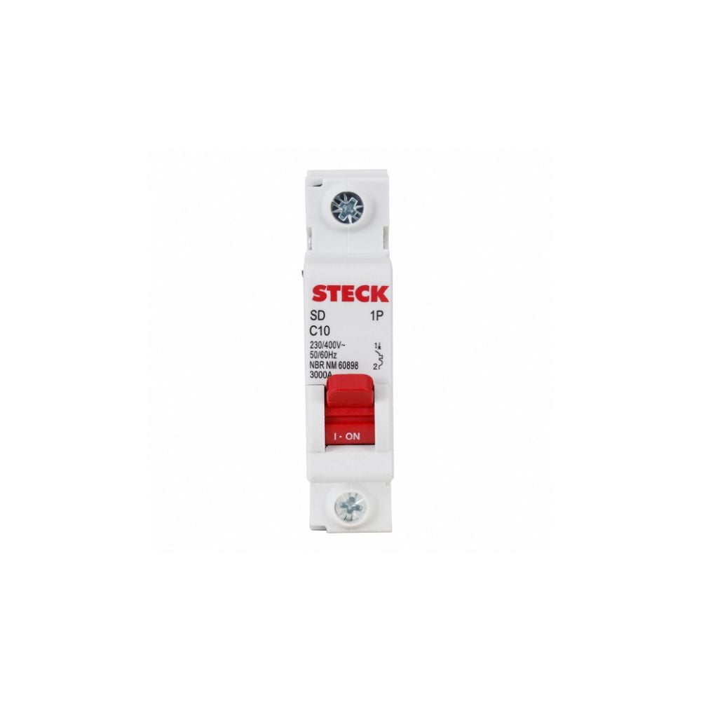 Disjuntor Steck DIN Unipolar 10A SD61 C SDD61C10 - imagem 1