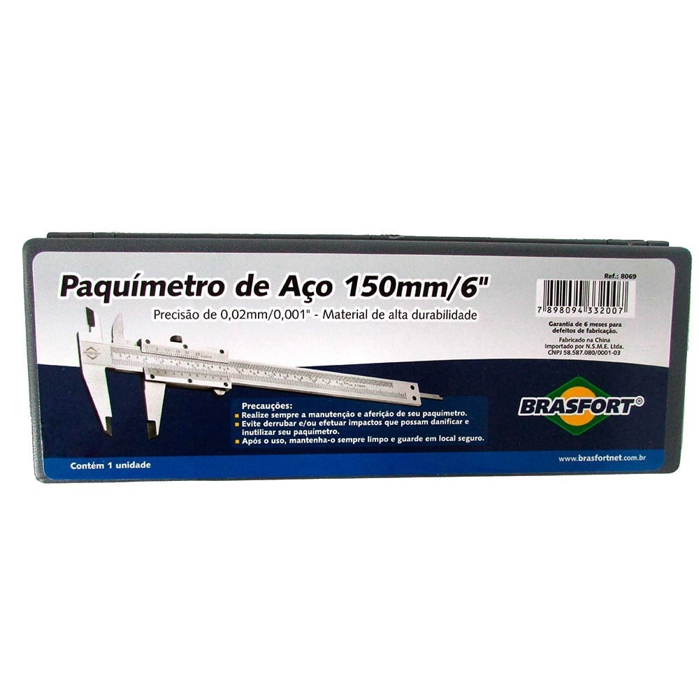 Paquímetro Brasfort Aço 150 X 0.02MM 8069
