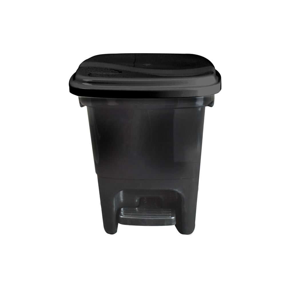 Lixeira Plasvale com Pedal 15L Preta Quadrada 12918990