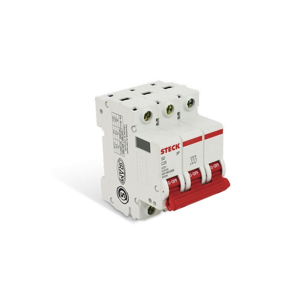 Disjuntor Steck DIN Tripolar 50A SD63 C SDD63C50