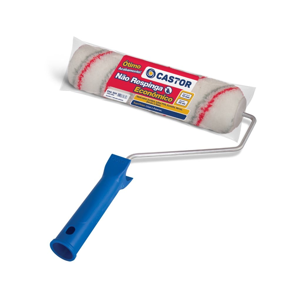 Rolo Lã Castor sem Respingo Econômico 23cm com Cabo 334