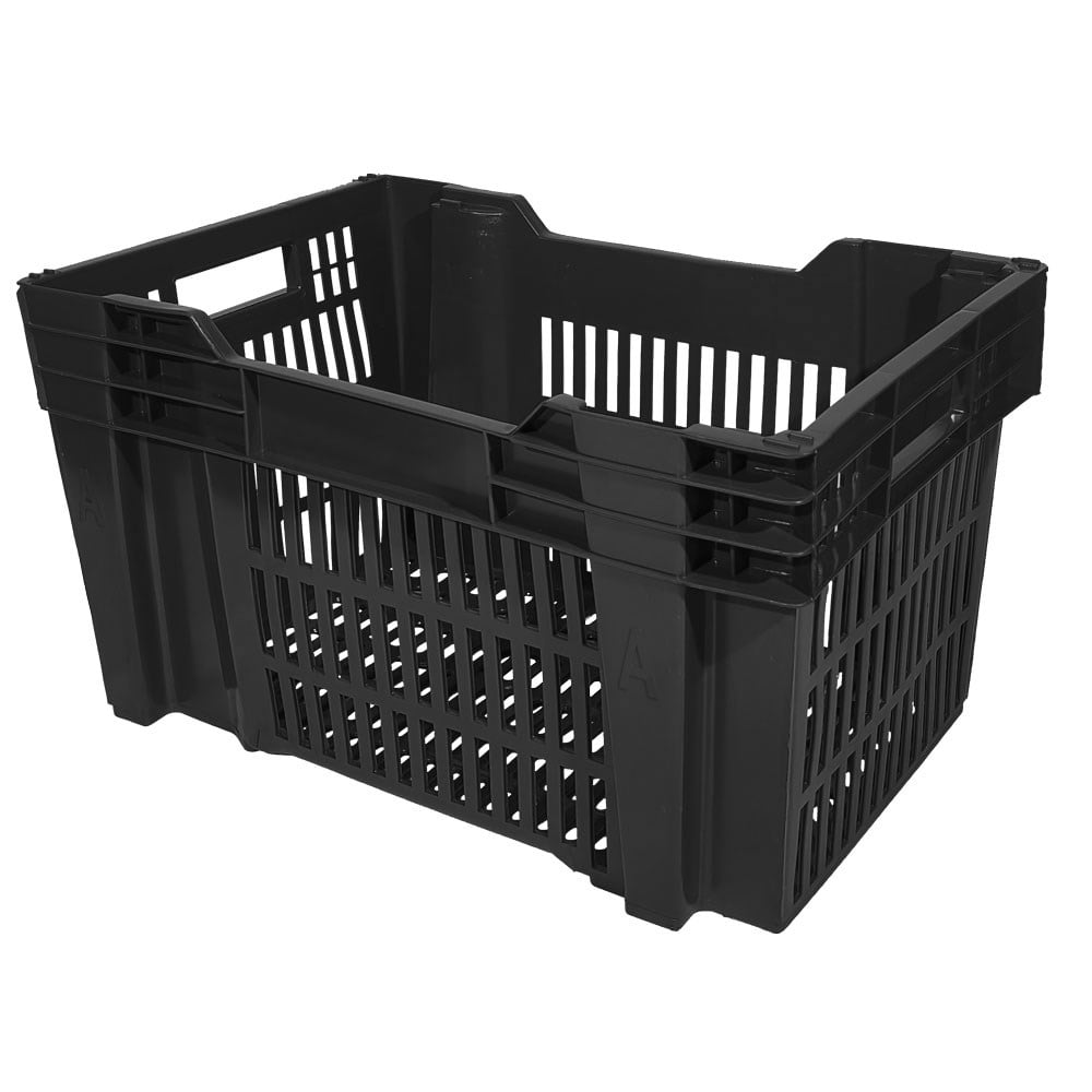 Caixa Plástica Multiuso Mercado / Agrícola Caixaplast 31X55X36 Encaixavel Preta 31ECXPTPP