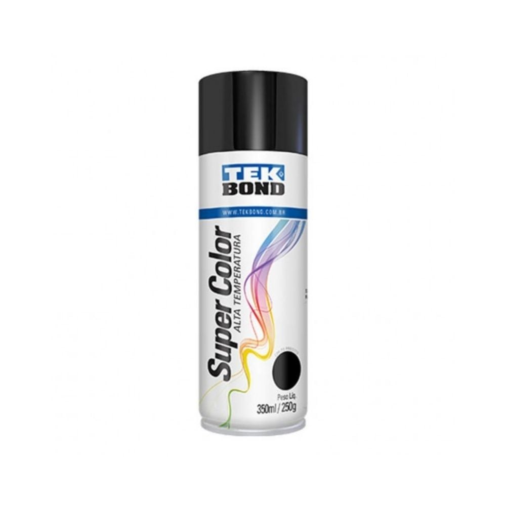 Spray Tekbond Alta Temperatura Preto Fosco 350ML | 69957366618
